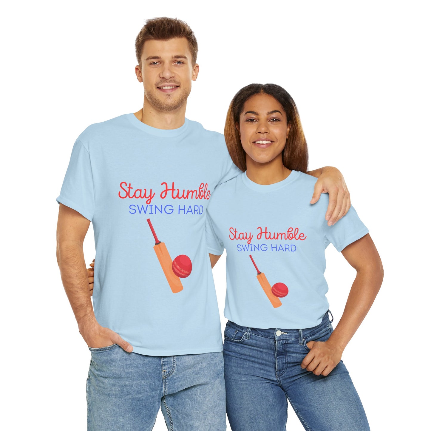 Unisex Heavy Cotton Tee - Stay Humble, Swing Hard