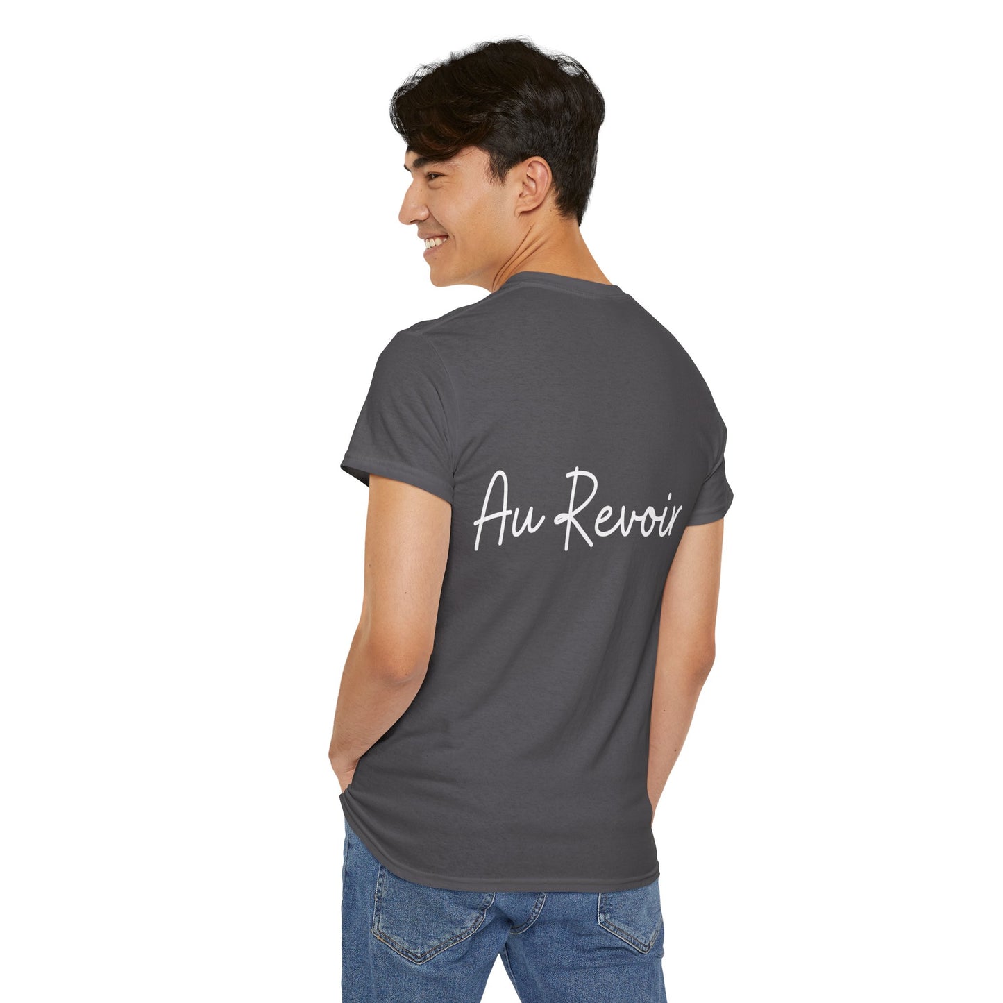 "Bonjour" & "Au Revoir" (French Greetings) Unisex Heavy Cotton Tee