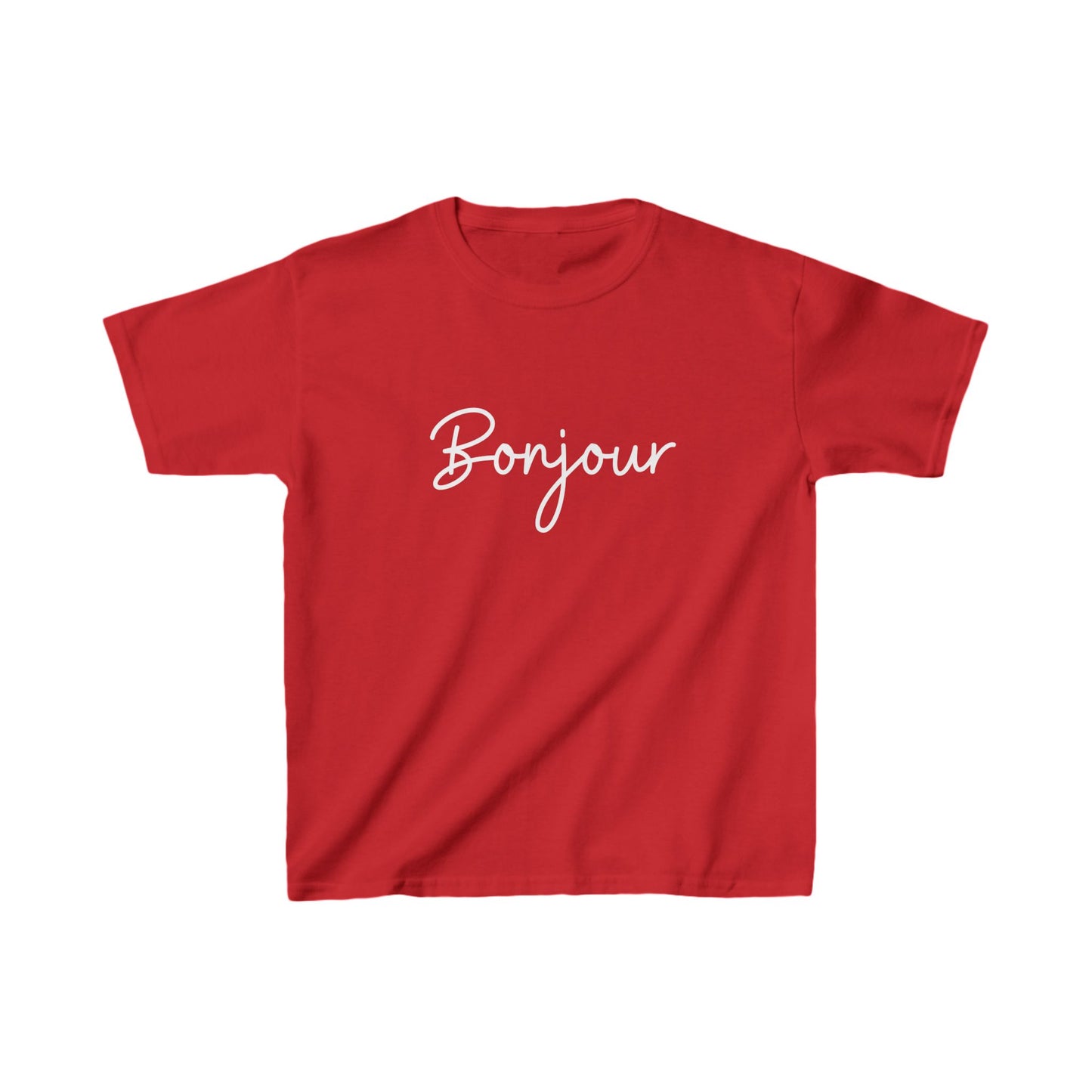 "Bonjour" & "Au Revoir" (French Greetings) Kids Heavy Cotton™ Tee