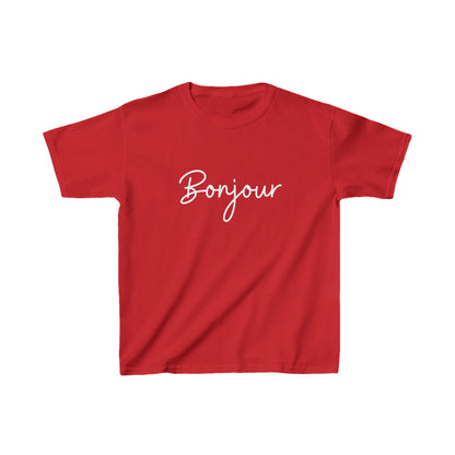 "Bonjour" & "Au Revoir" (French Greetings) Kids Heavy Cotton™ Tee