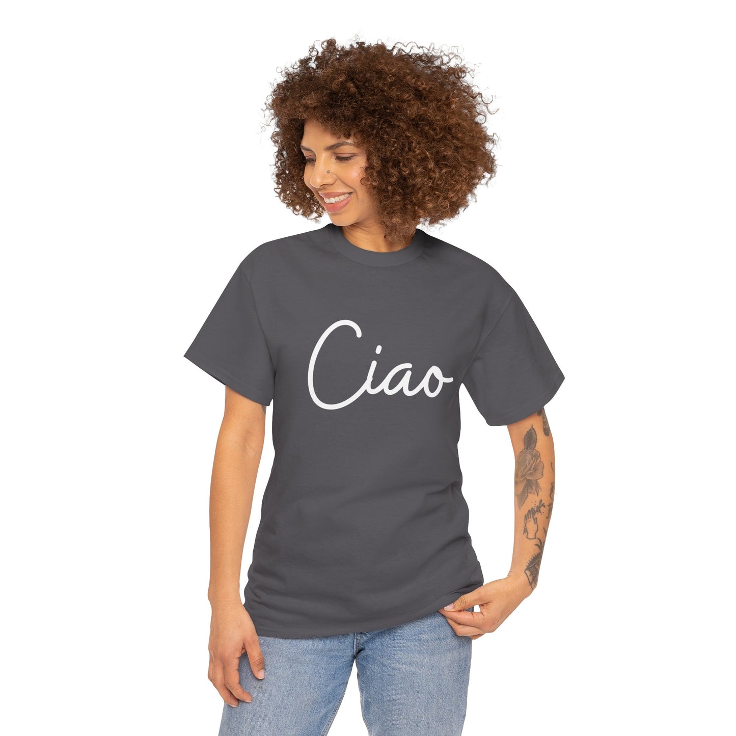 "Ciao" & "Arrivederci" (Italian Greetings) Unisex Heavy Cotton Tee