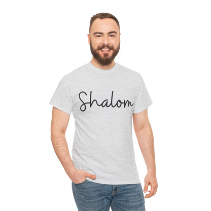 "Shalom" (Hebrew Greeting) Unisex Heavy Cotton Tee