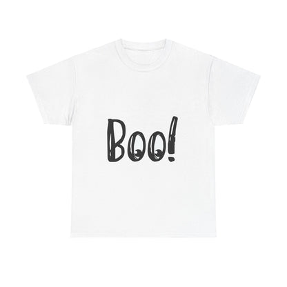 Unisex Heavy Cotton Tee - Boo Black Print