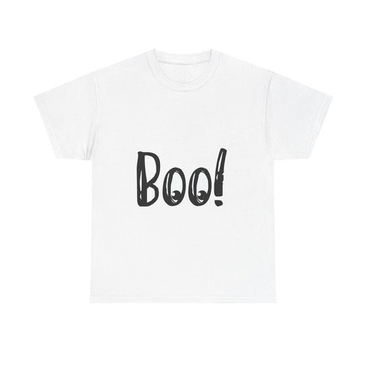 Unisex Heavy Cotton Tee - Boo Black Print