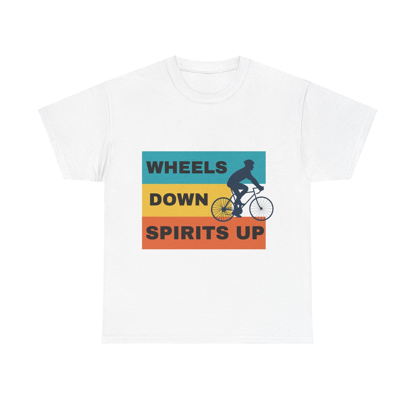 Unisex Heavy Cotton Tee - Wheels Down, Spirits Up