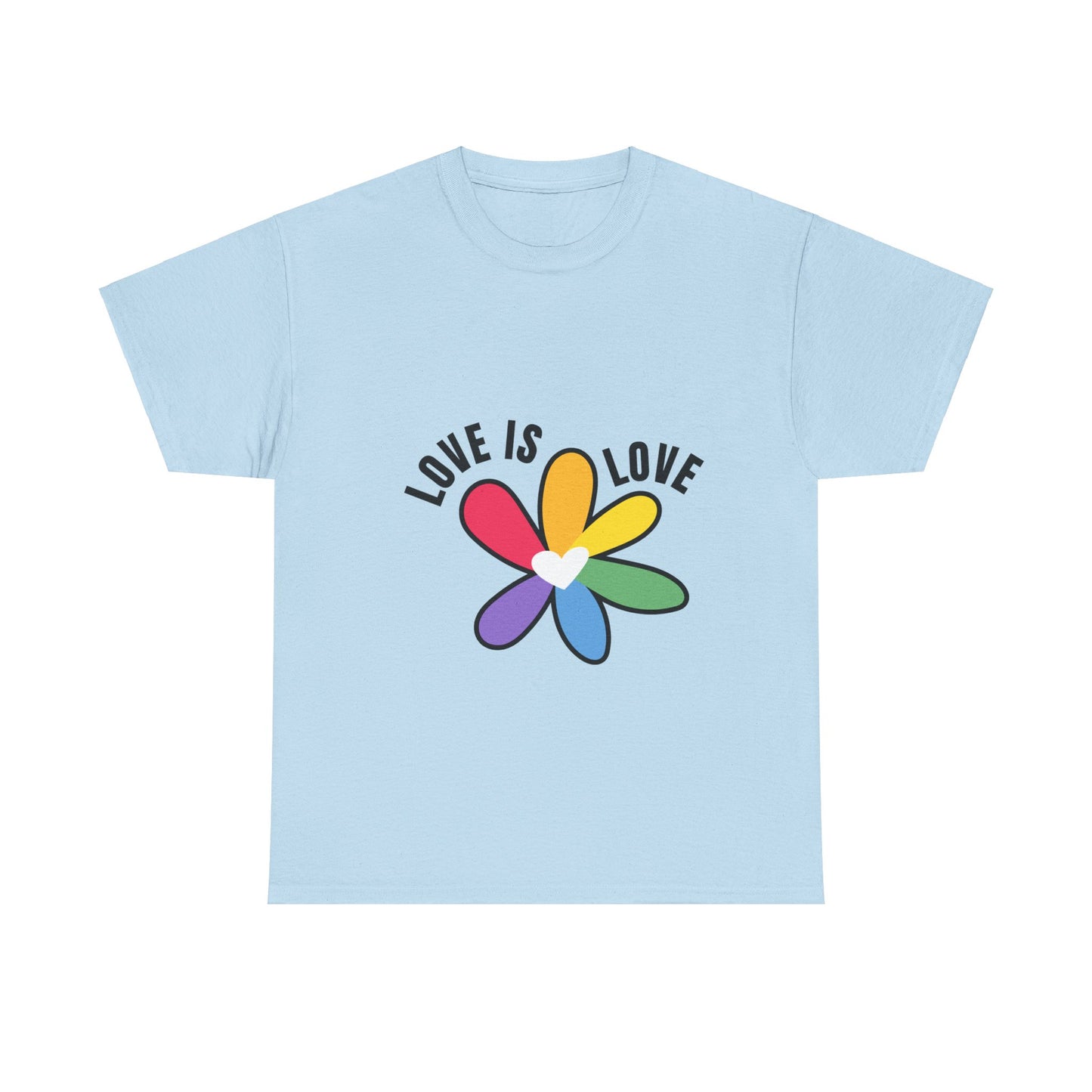 Unisex Heavy Cotton Tee - Rainbow Flower