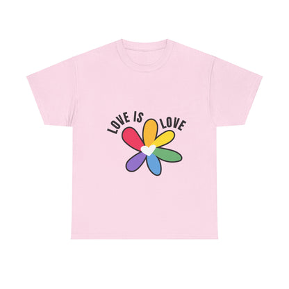 Unisex Heavy Cotton Tee - Rainbow Flower