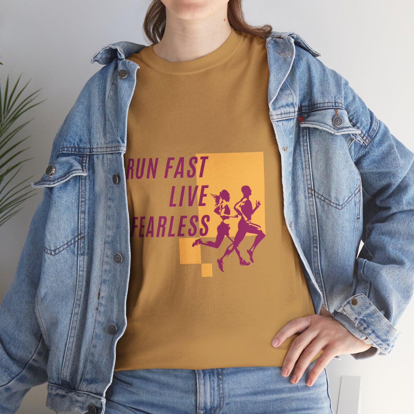 Unisex Heavy Cotton Tee - Run Fast, Live Fearless