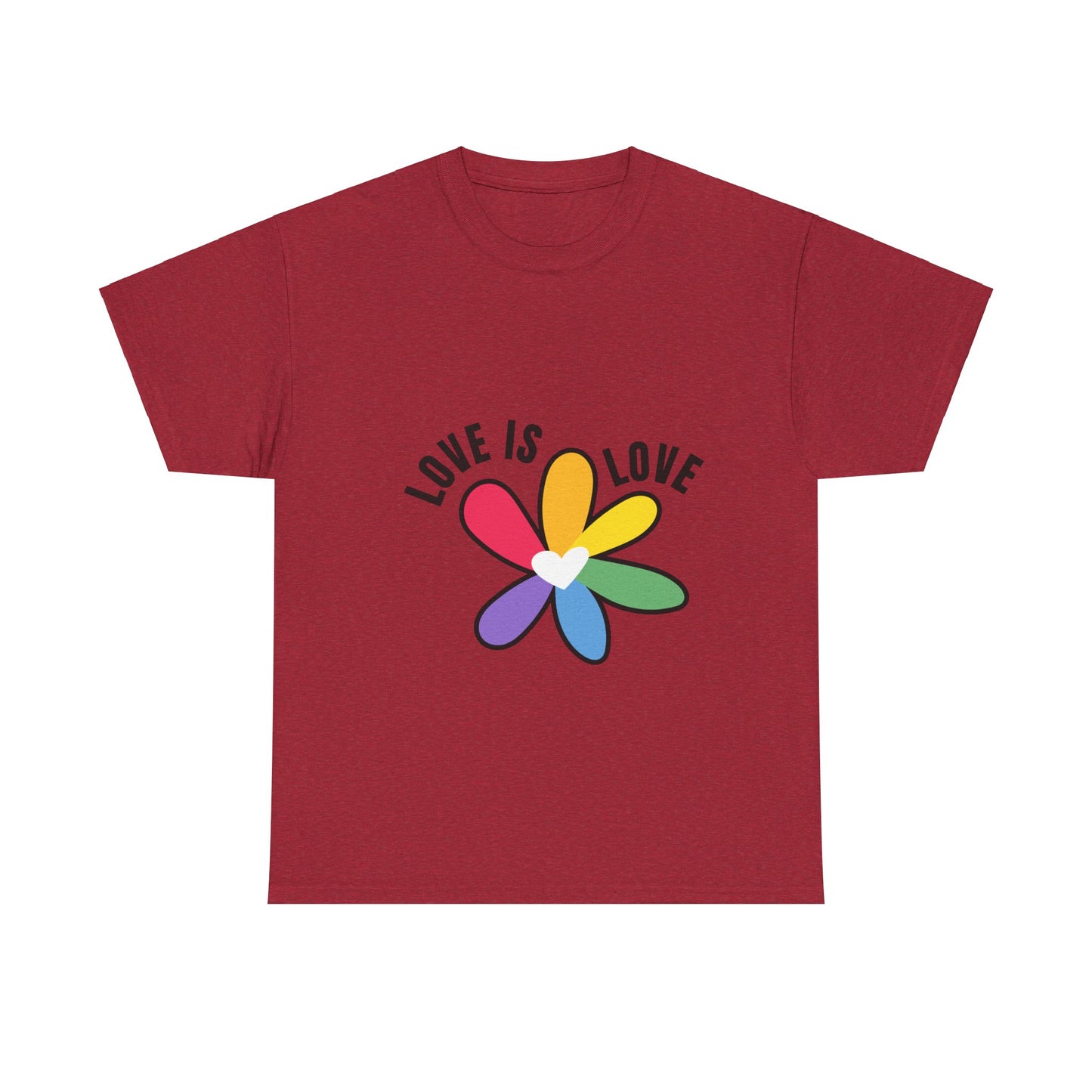 Unisex Heavy Cotton Tee - Rainbow Flower