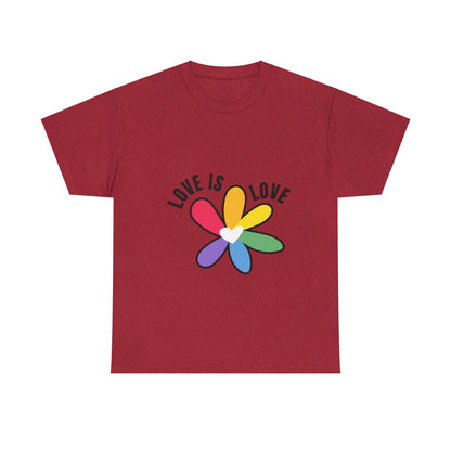 Unisex Heavy Cotton Tee - Rainbow Flower