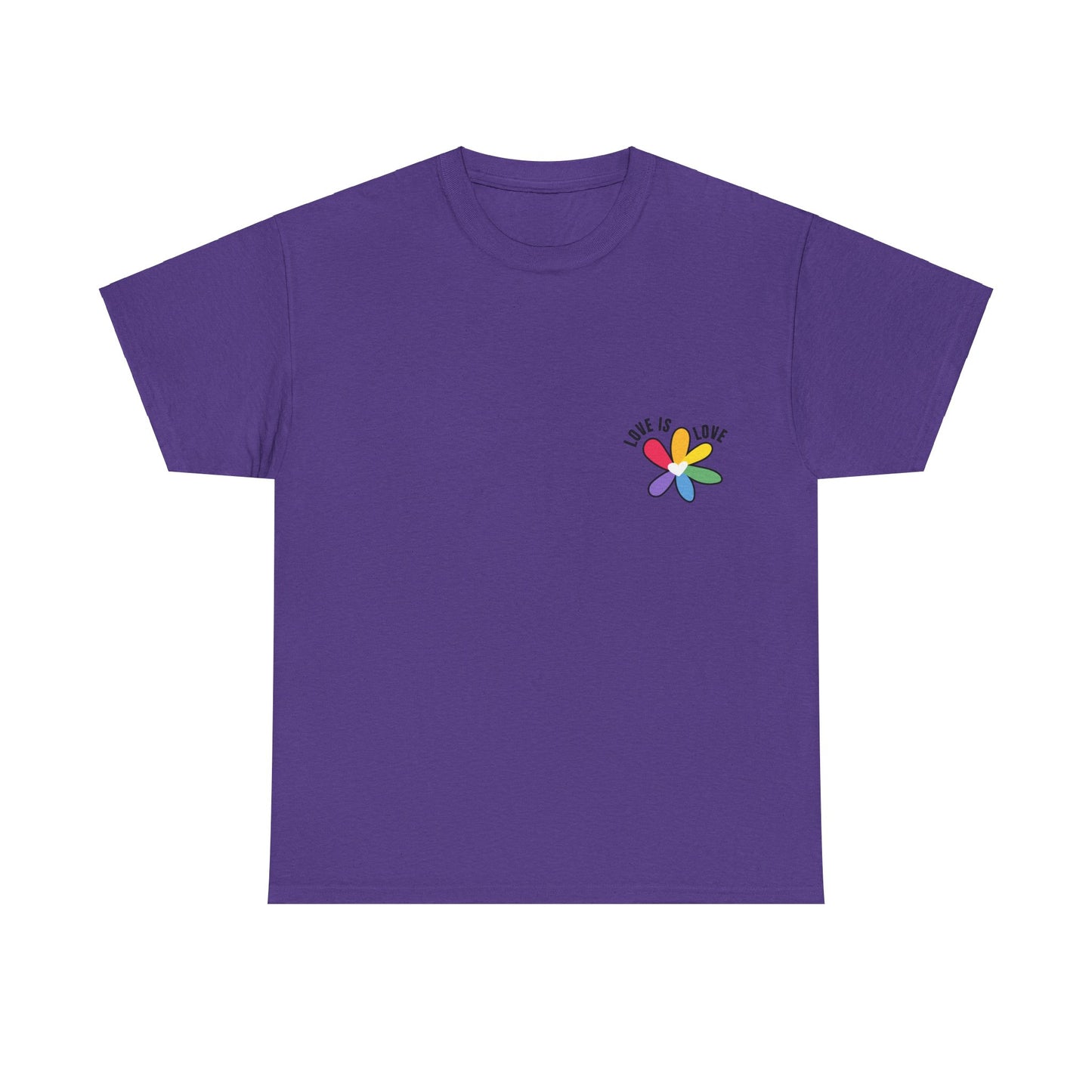 Unisex Heavy Cotton Tee - Rainbow Flower Mini