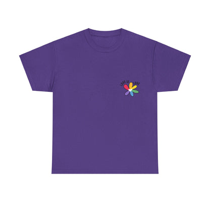 Unisex Heavy Cotton Tee - Rainbow Flower Mini