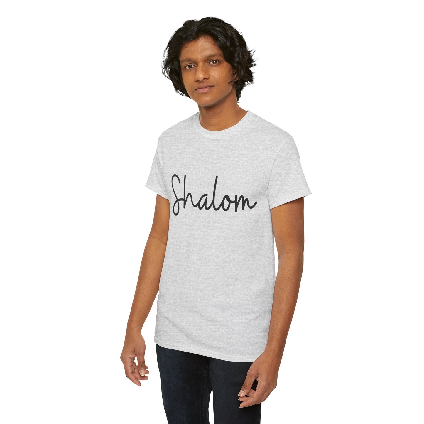 "Shalom" (Hebrew Greeting) Unisex Heavy Cotton Tee