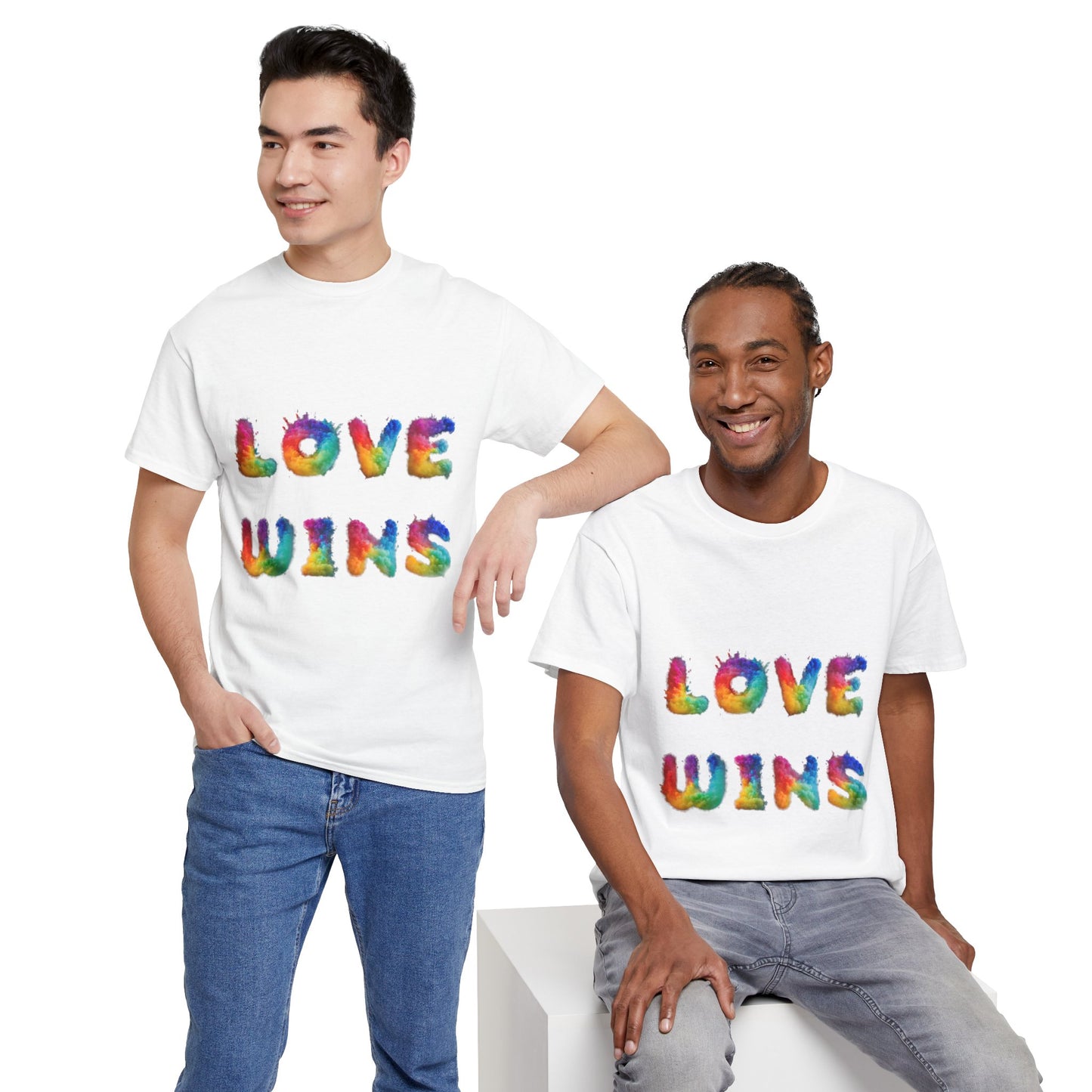 Unisex Heavy Cotton Tee - Love Wins Burst