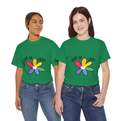 Unisex Heavy Cotton Tee - Rainbow Flower