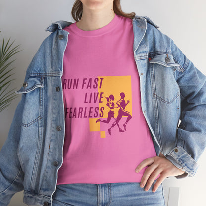 Unisex Heavy Cotton Tee - Run Fast, Live Fearless