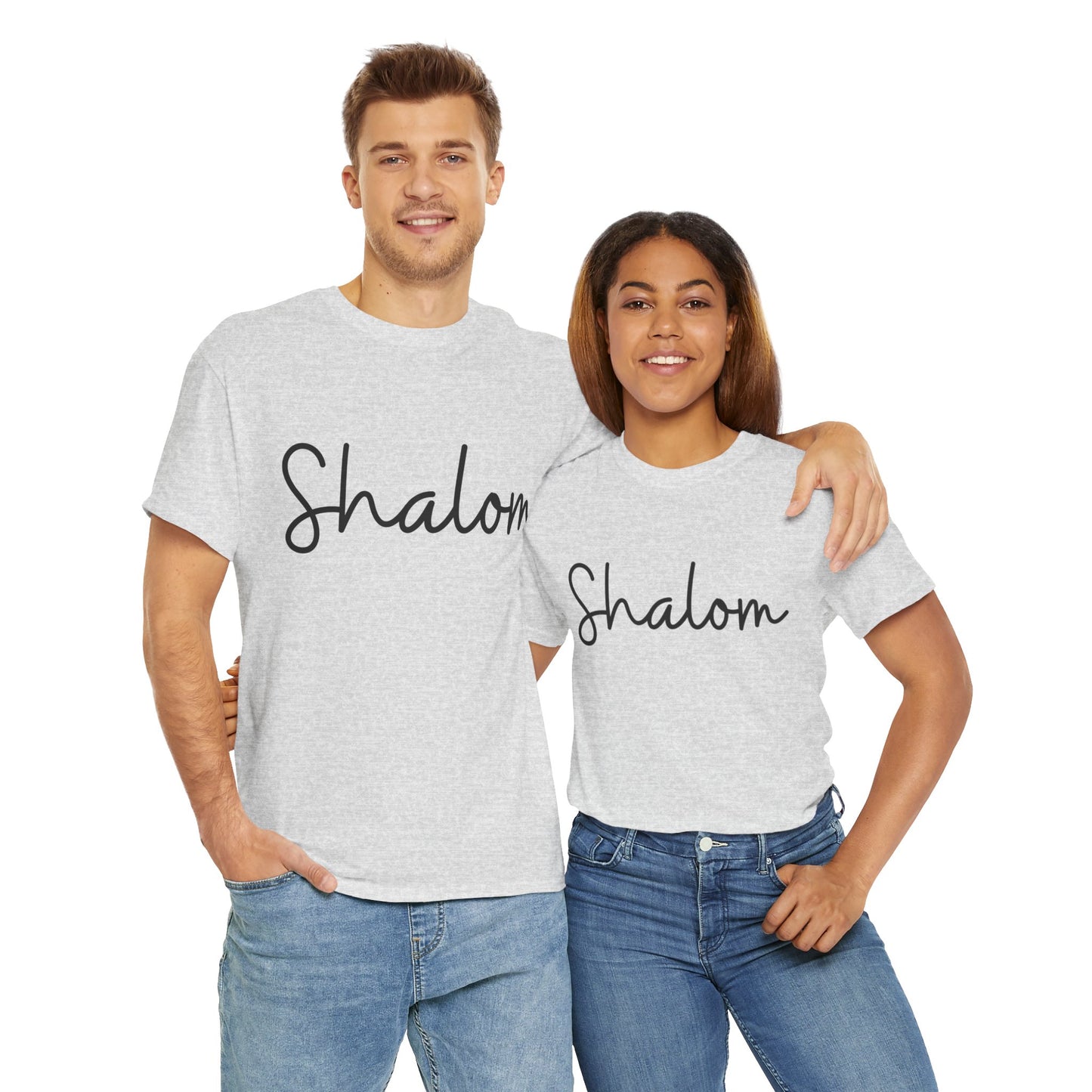 "Shalom" (Hebrew Greeting) Unisex Heavy Cotton Tee