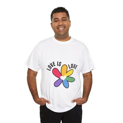 Unisex Heavy Cotton Tee - Rainbow Flower