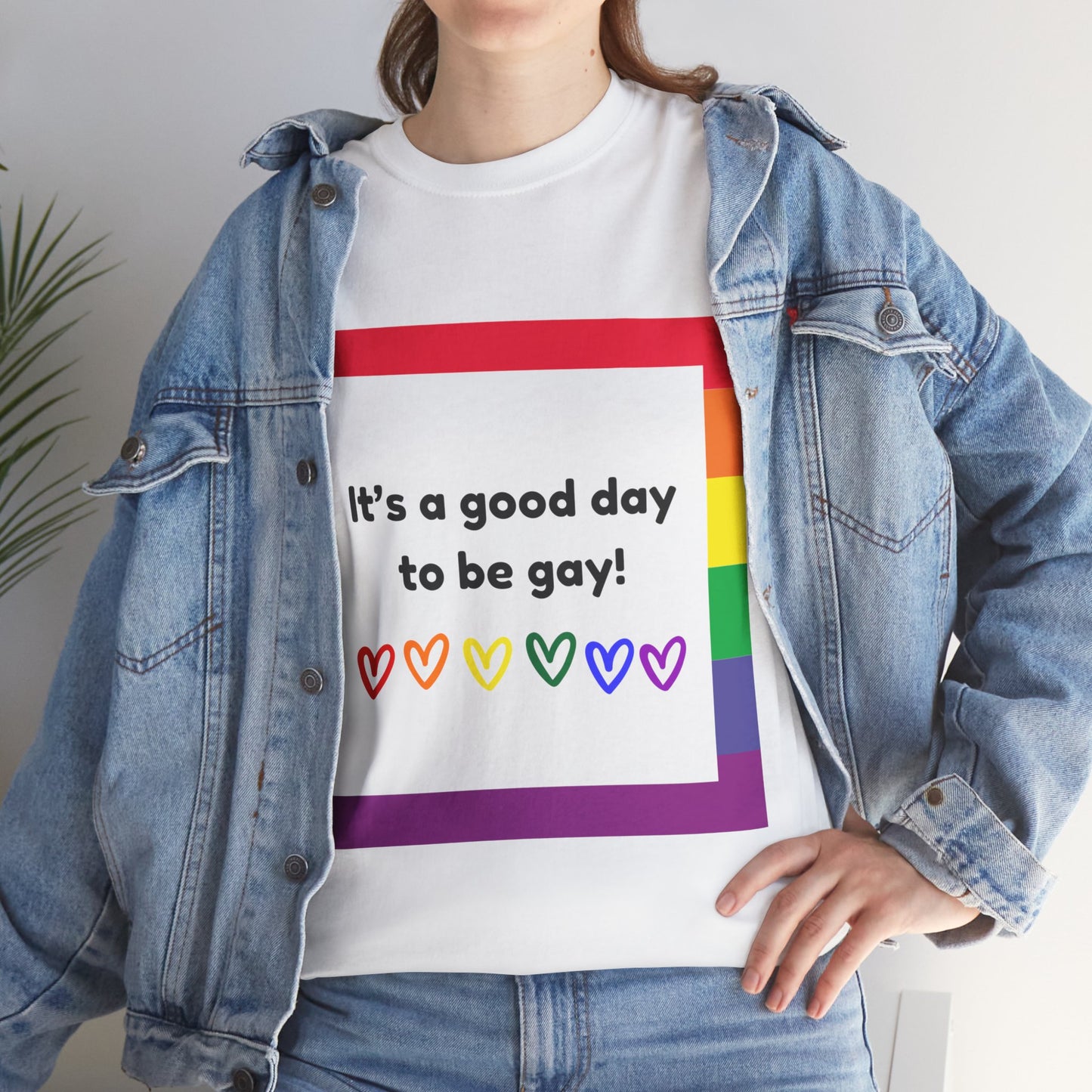 Unisex Heavy Cotton Tee - Good Day To Be Gay