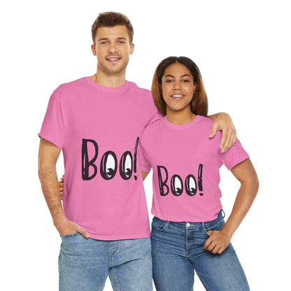 Unisex Heavy Cotton Tee - Boo Black Print