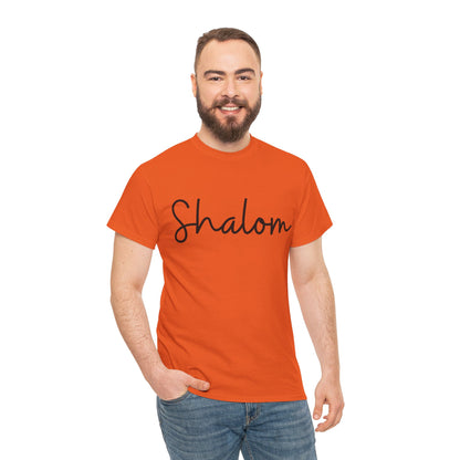 "Shalom" (Hebrew Greeting) Unisex Heavy Cotton Tee