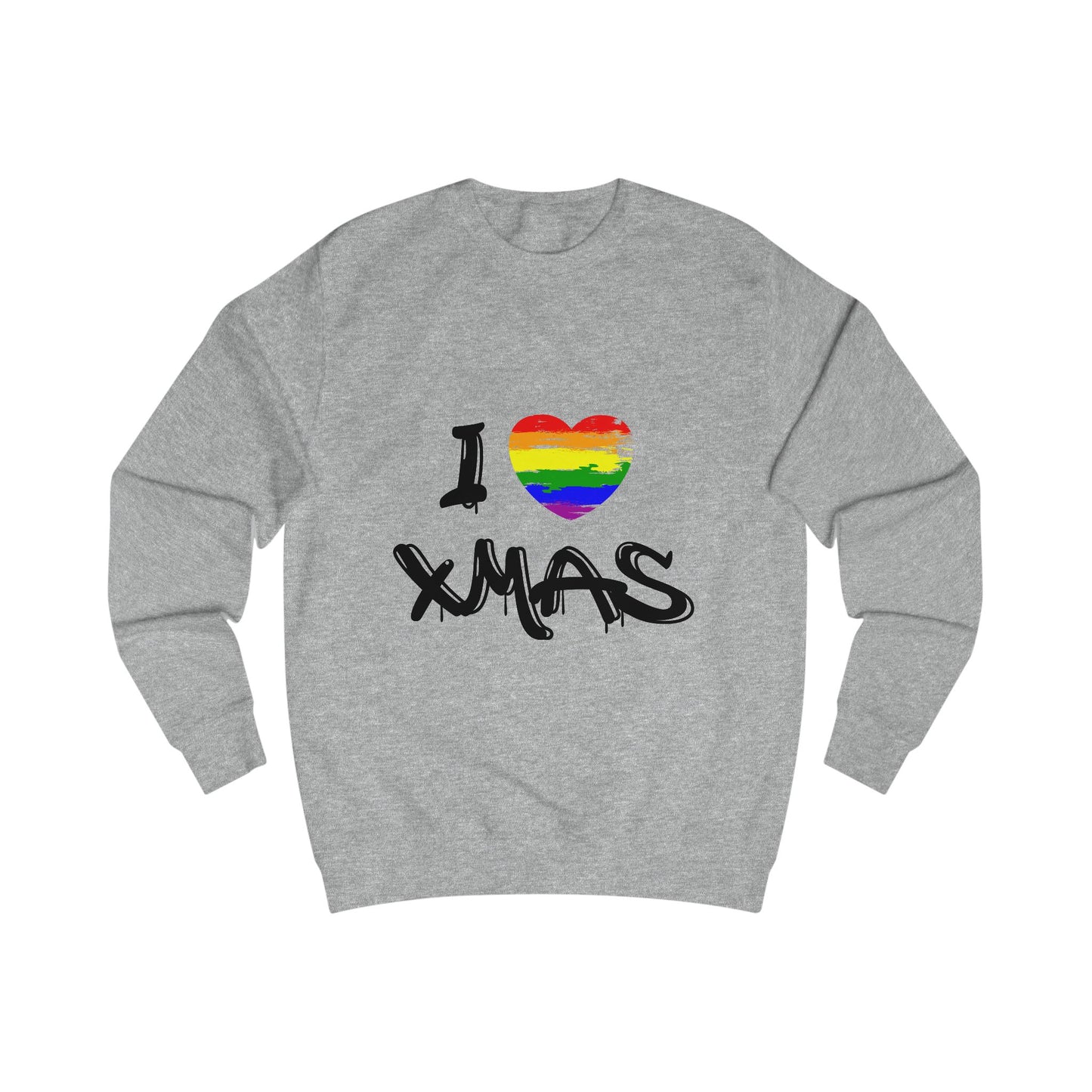 Rainbow Heart Grafitti Unisex Sweatshirt - I Heart Xmas