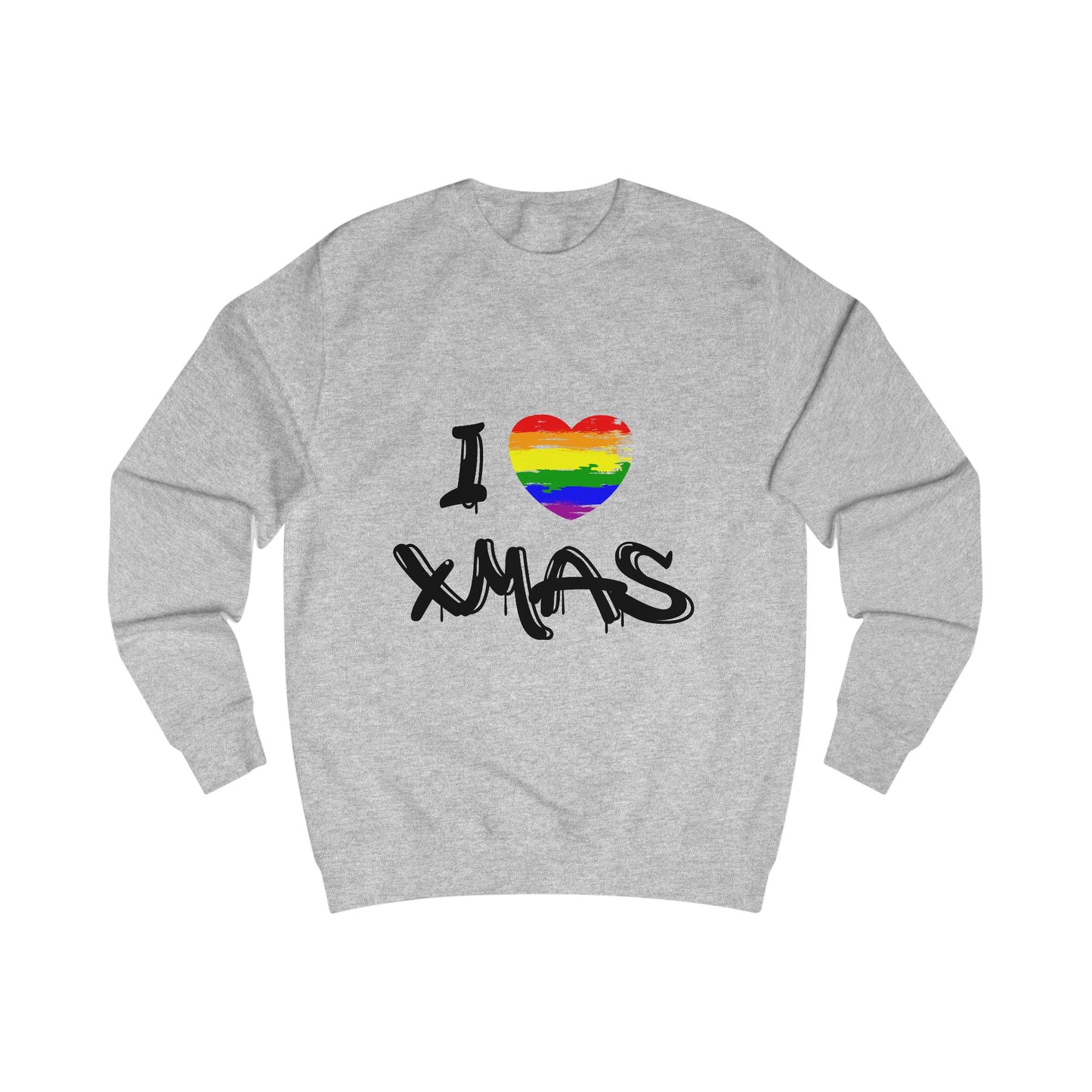 Rainbow Heart Grafitti Unisex Sweatshirt - I Heart Xmas