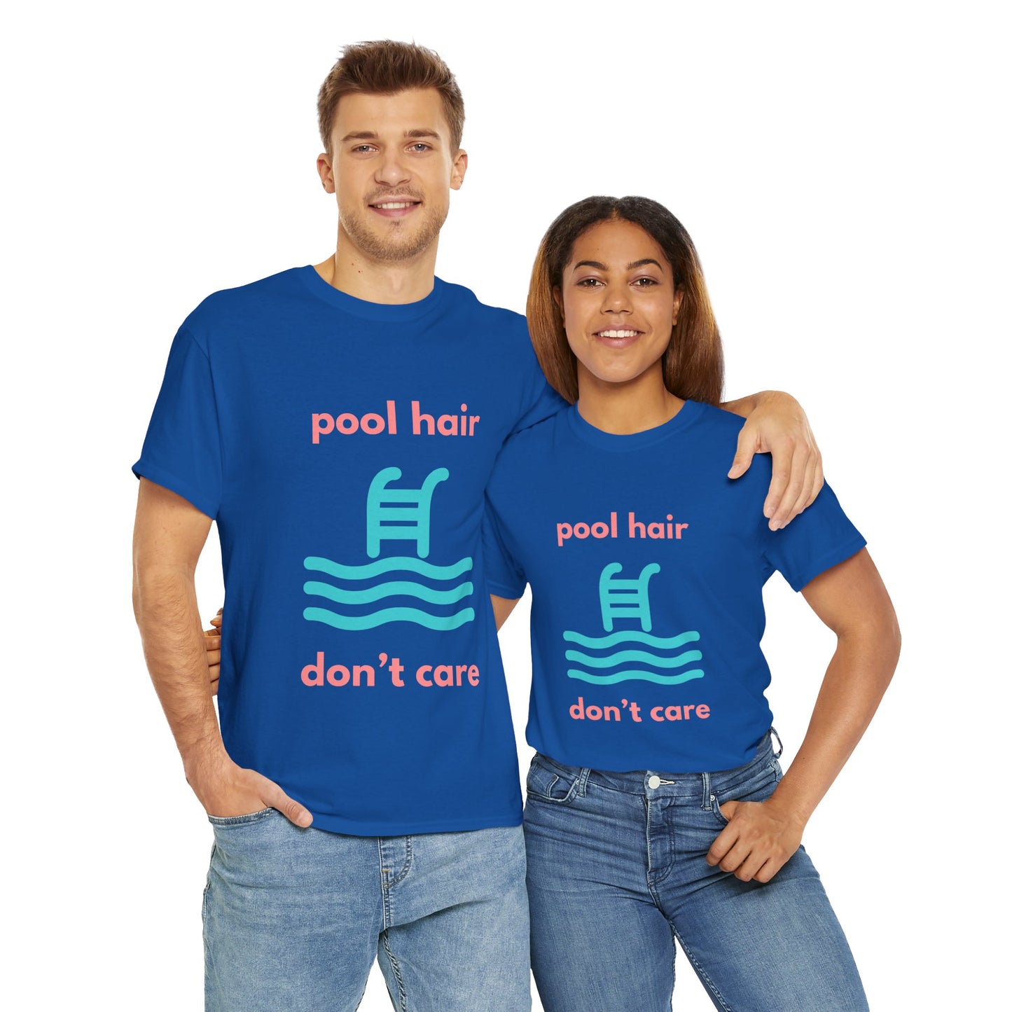 Unisex Heavy Cotton Tee - Pool Hair, Don't Care