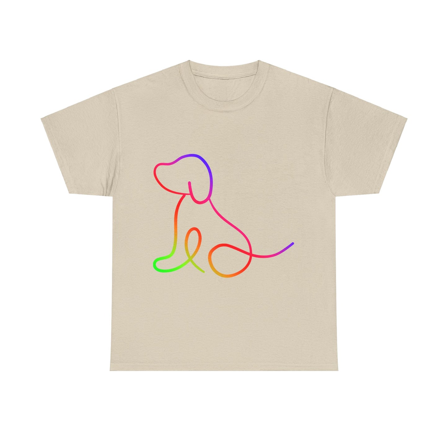 vibrant animal lover t-shirt with colourful rainbow dog outline. Great for as a gift. Great for wildlife adventures.