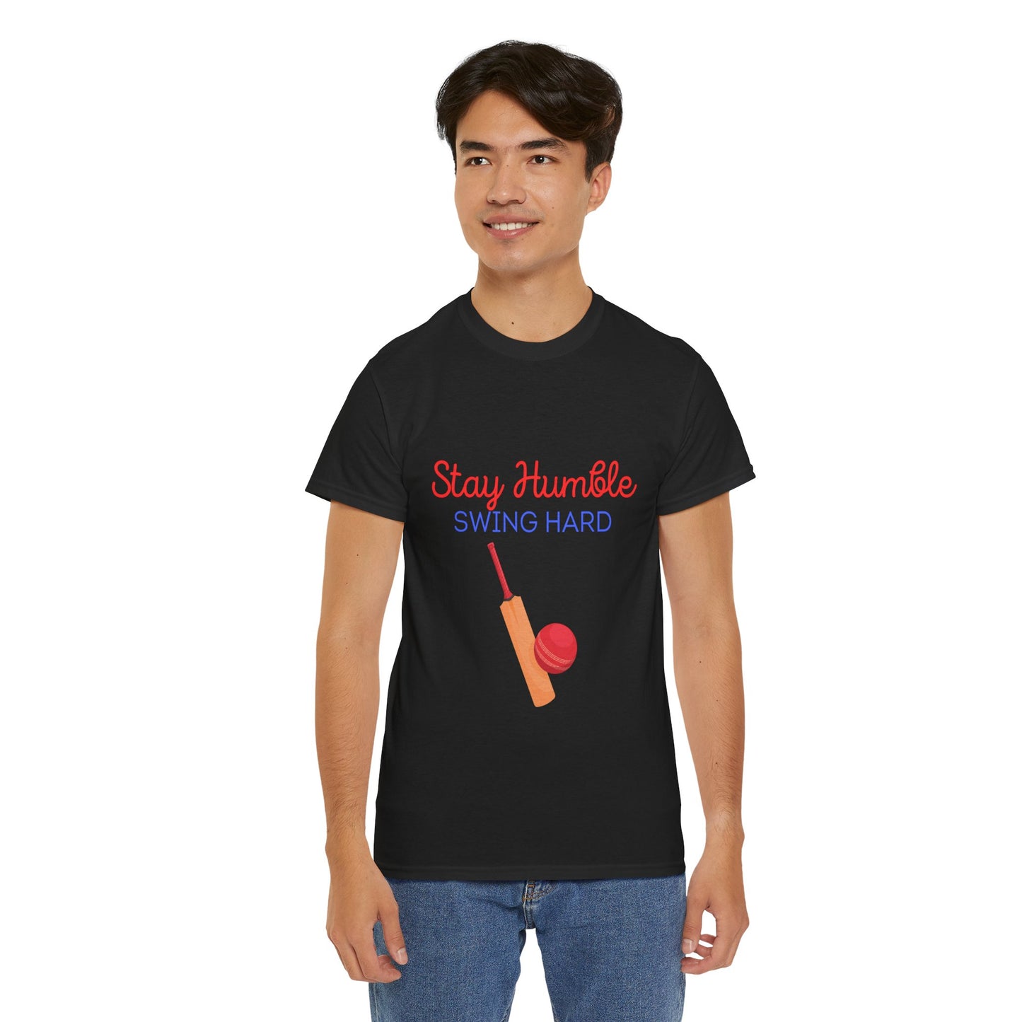 Unisex Heavy Cotton Tee - Stay Humble, Swing Hard