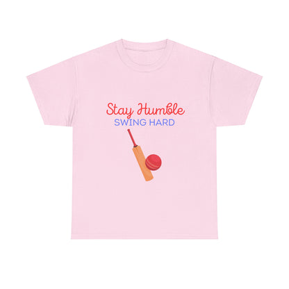 Unisex Heavy Cotton Tee - Stay Humble, Swing Hard