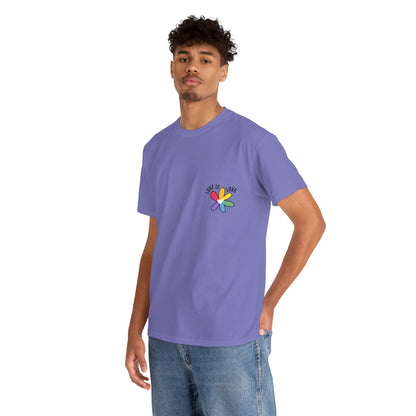 Unisex Heavy Cotton Tee - Rainbow Flower Mini