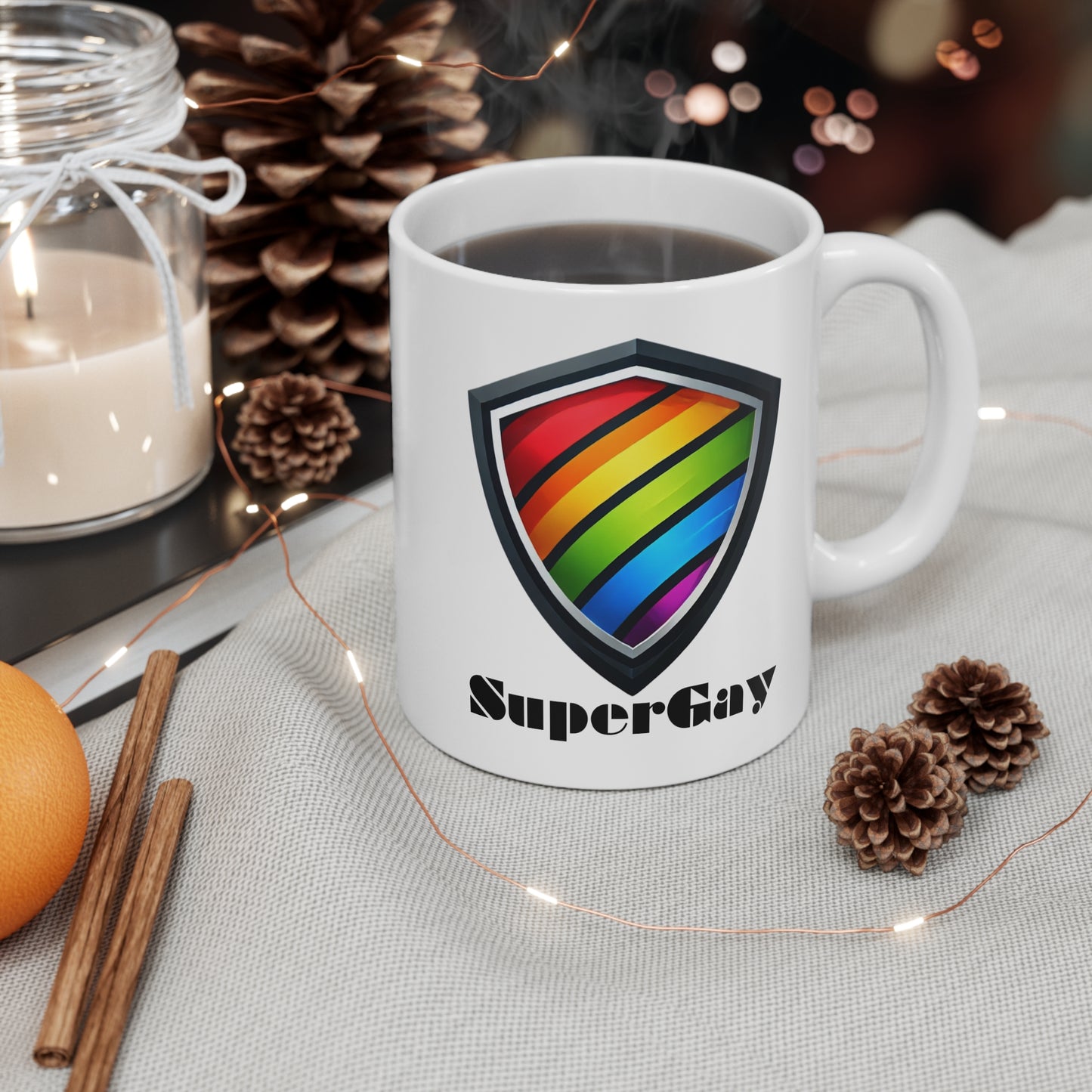 Super Gay Super Hero Badge Mug