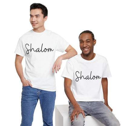 "Shalom" (Hebrew Greeting) Unisex Heavy Cotton Tee