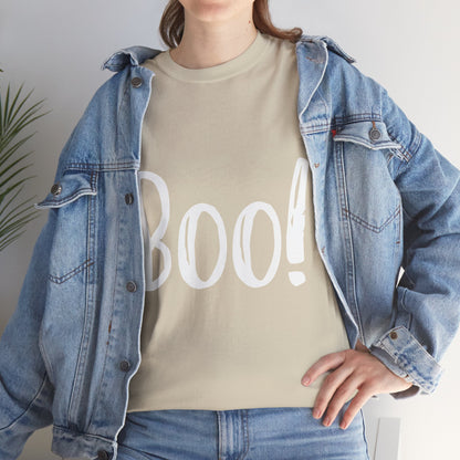 Unisex Heavy Cotton Tee - Boo White Print