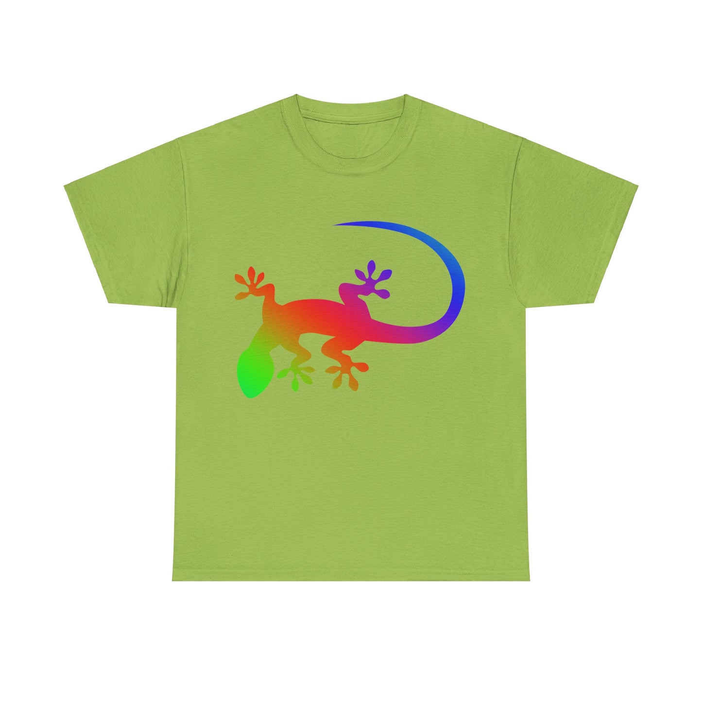 vibrant animal lover t-shirt with colourful rainbow gecko outline. Great for as a gift. Great for wildlife adventures.