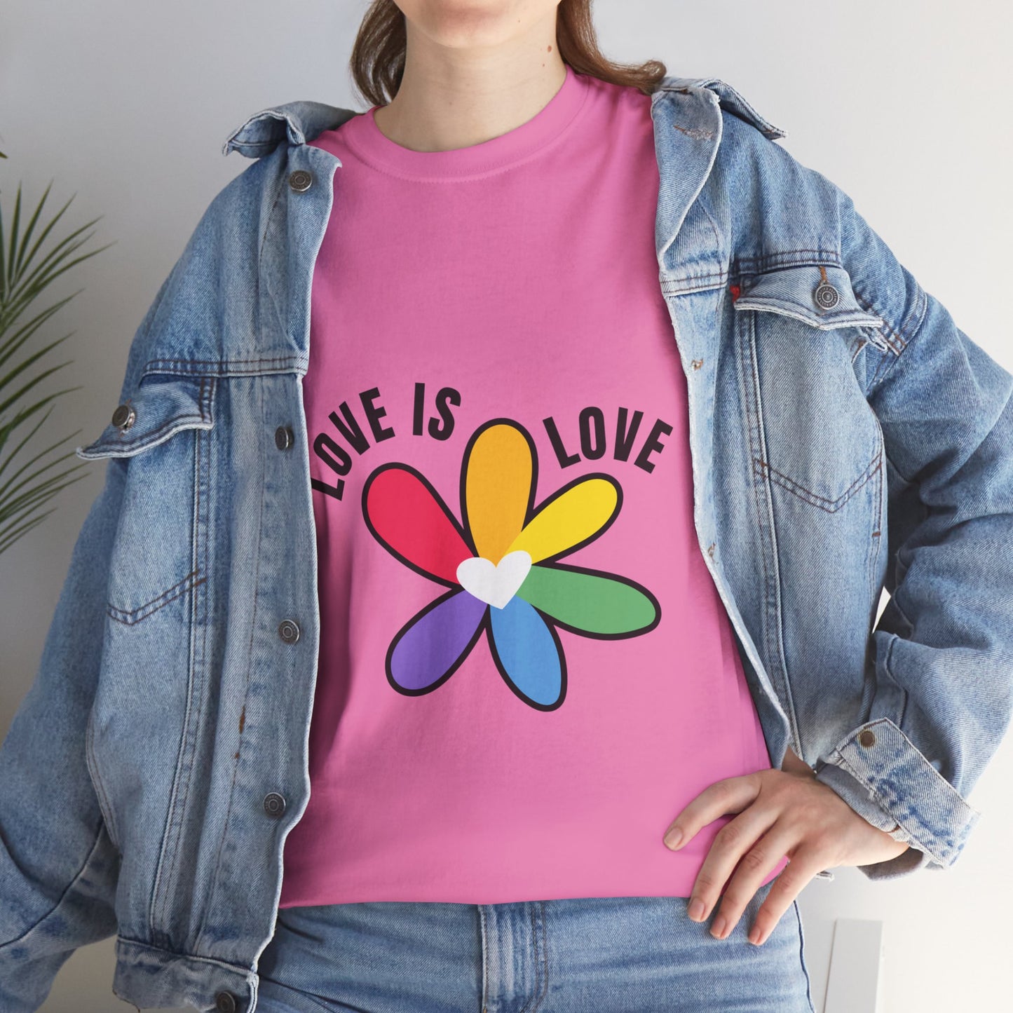 Unisex Heavy Cotton Tee - Rainbow Flower