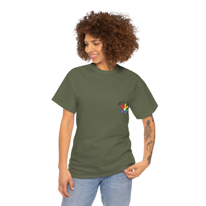 Unisex Heavy Cotton Tee - Rainbow Flower Mini