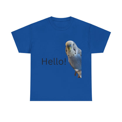 Hello Budgie T-shirt for Budgie lovers and bird enthusiasts.