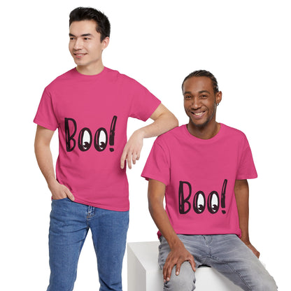 Unisex Heavy Cotton Tee - Boo Black Print