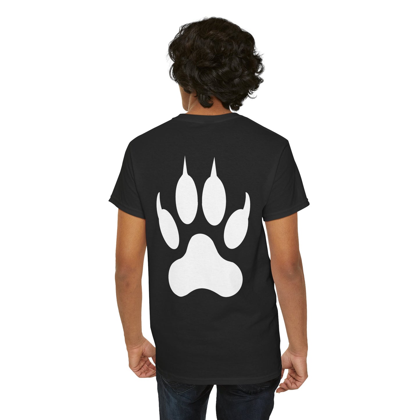 Hear me Roar T-Shirt, Bright, vibrant, make a statement t-shirt. This is for the bold, certain, animal lover, who adores a cat.  Full with paw on the rear. Wildlife.