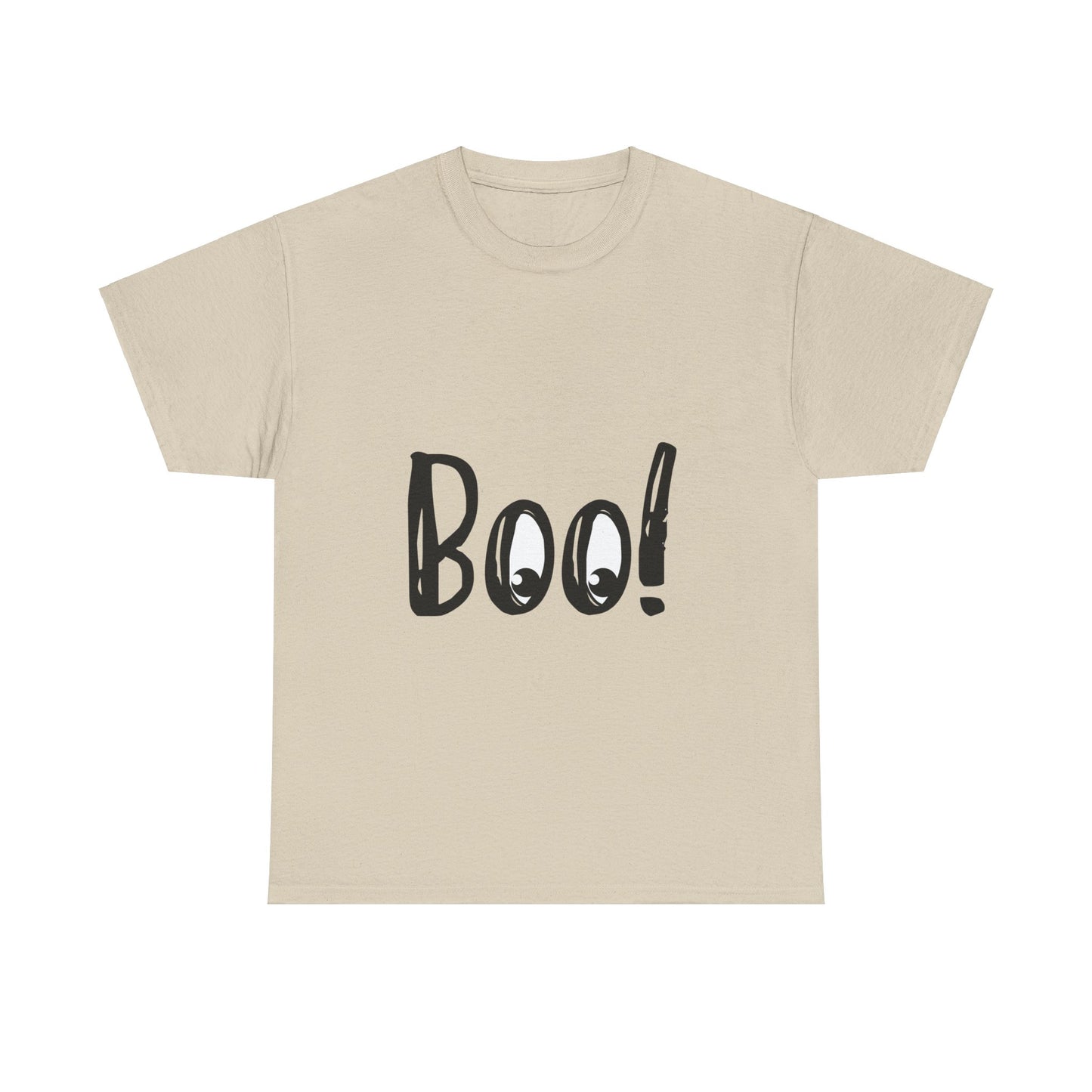 Unisex Heavy Cotton Tee - Boo Black Print