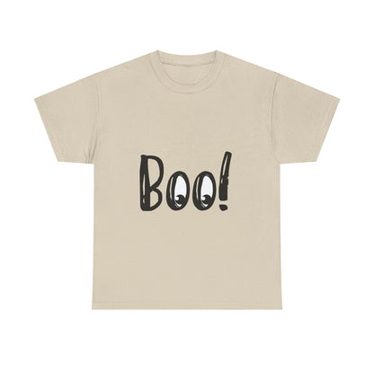 Unisex Heavy Cotton Tee - Boo Black Print