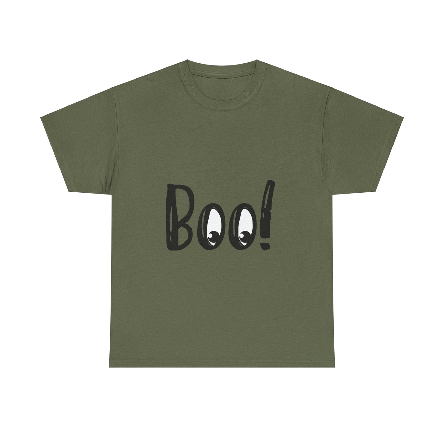 Unisex Heavy Cotton Tee - Boo Black Print