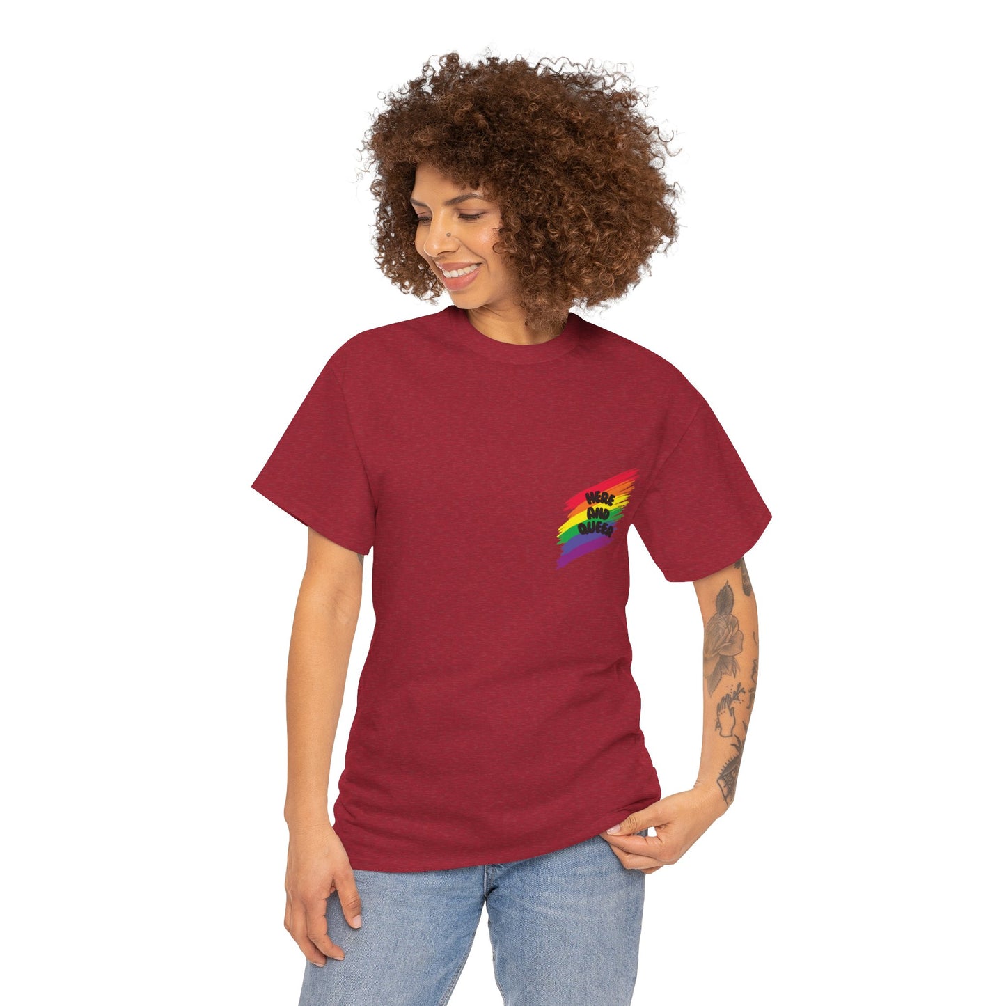 Unisex Heavy Cotton Tee - Here And Queer Mini