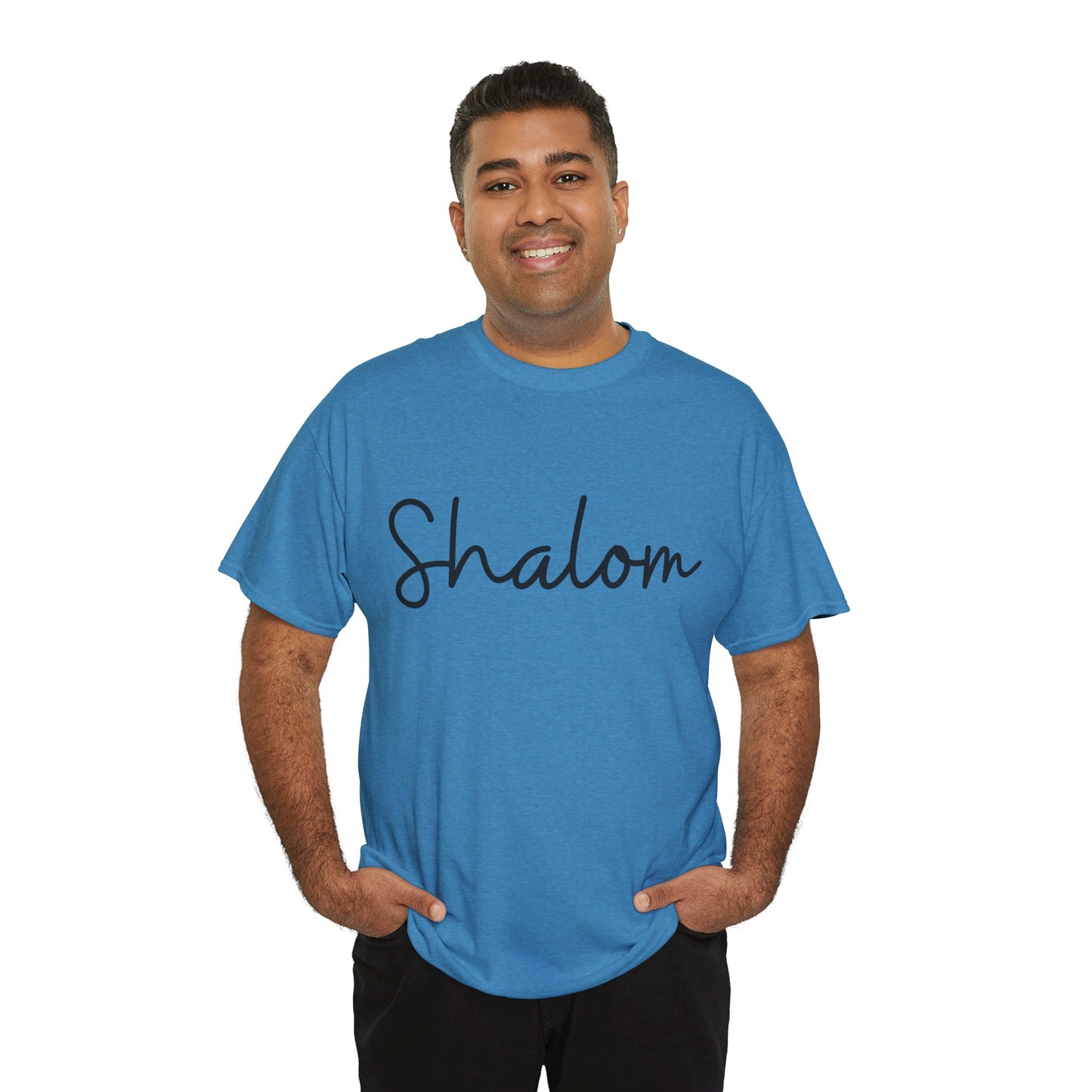 "Shalom" (Hebrew Greeting) Unisex Heavy Cotton Tee