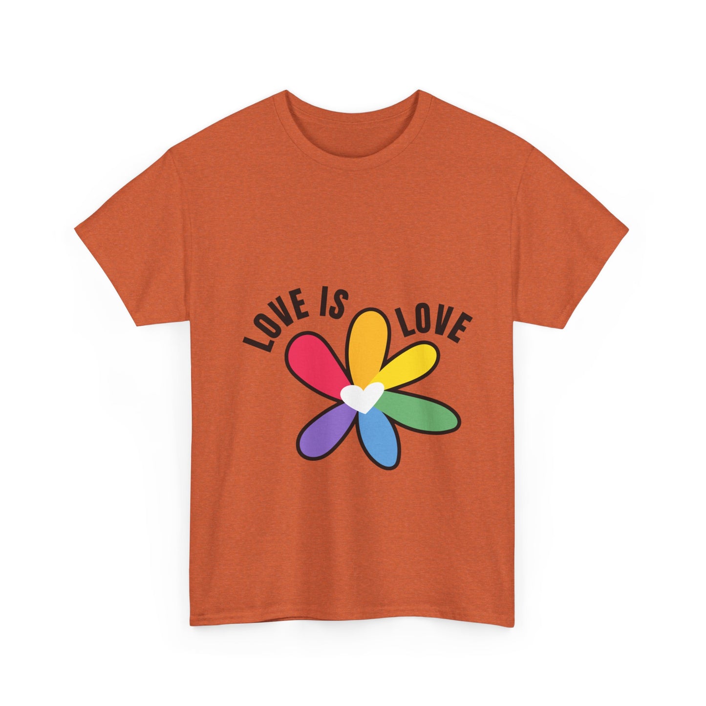 Unisex Heavy Cotton Tee - Rainbow Flower