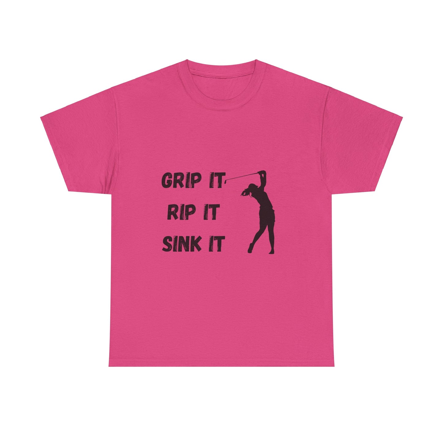 Unisex Heavy Cotton Tee - Grip It, Rip It, Sink It Woman