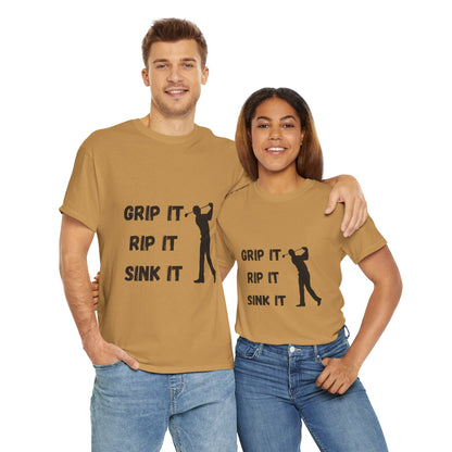 Unisex Heavy Cotton Tee - Grip It, Rip It, Sink It Man