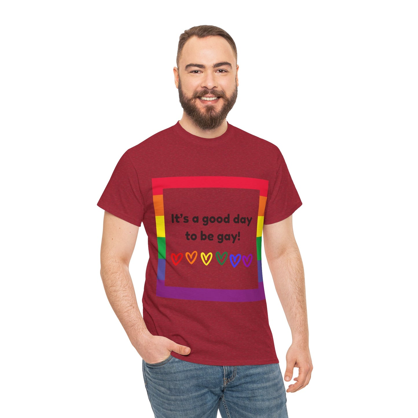 Unisex Heavy Cotton Tee - Good Day To Be Gay